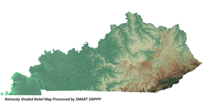 Kentucky shaded relief map